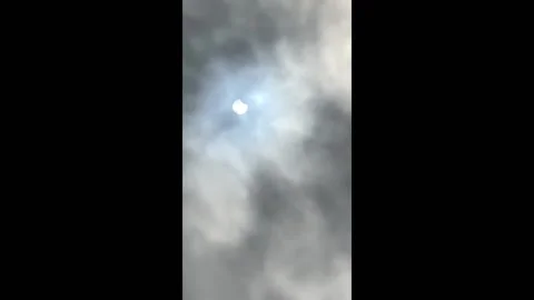 Partial solar eclipse in Sunderland, UK Stock Footage 170447946