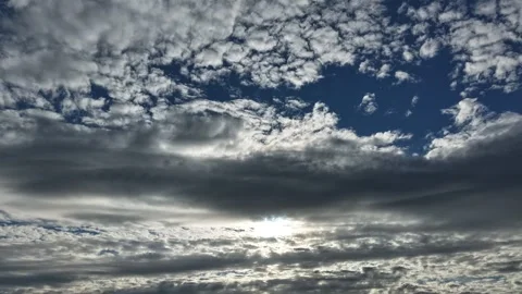 Partial Solar Eclipse Through Clouds Hyperlapse Stock Footage 342111718