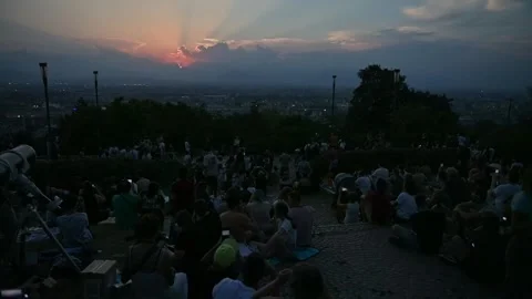 Partial Solar Eclipse Visible in Italy Video stock 342818206