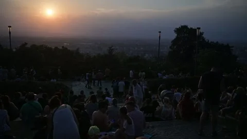 Partial Solar Eclipse Visible in Italy Stockbeeldmateriaal 342818219