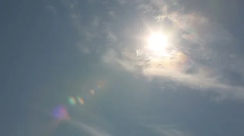 Partial sun eclipse on blue sky background Stock Footage 58652842