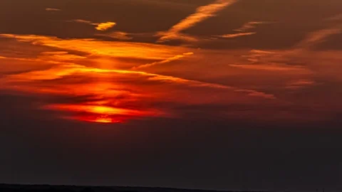 Partial Sun Eclipse Covered Up By An Overcast Evening Stock Footage 114027890