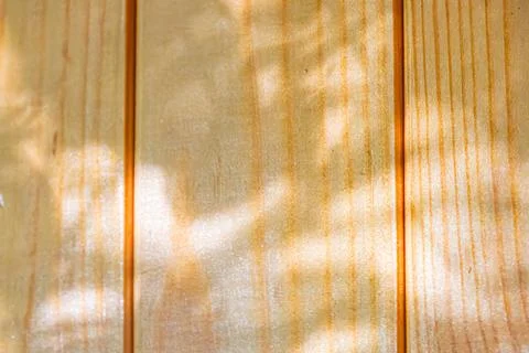 Partial sunlight illuminates a wood surface with vertical planks, creating go Stock Photos