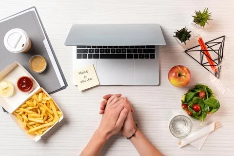 Partial top view female hands Stock Photos