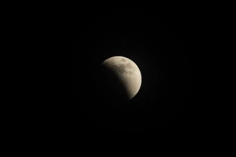 Partial before total lunar eclipse 2015 Stock Photos