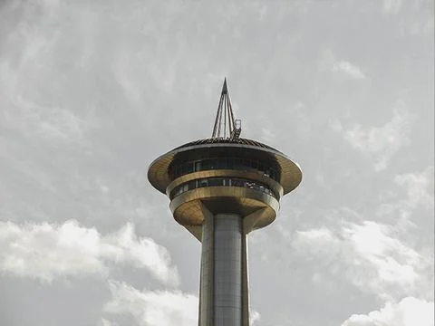 Partial view of the Alta Vila Tower against cloudy sky in Belo Horizonte, Brazil Stock Photos