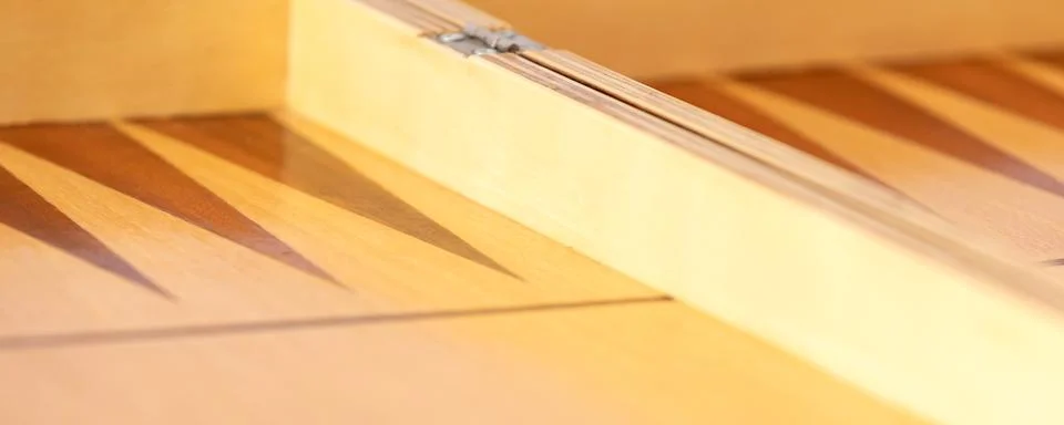Partial view of backgammon game board, banner Stock Photos