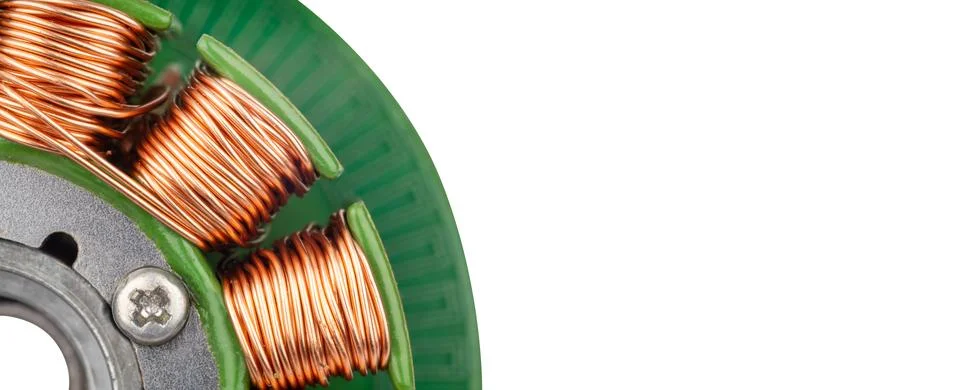 Partial view of BLDC motor copper windings Stock-Fotos
