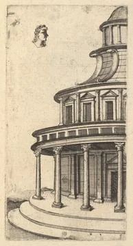 Partial view of a Building [Templum Iovis Ultoris) from the series 'Ruinaru.. Ilustración de archivo