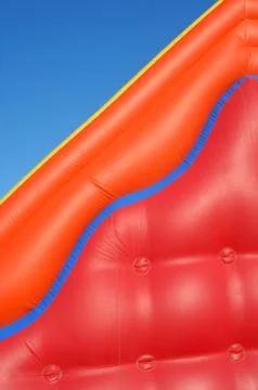 Partial view of colorful inflatable blow-up toy Stock Photos