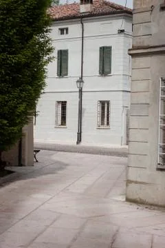 Partial view of an empty street Stock Photos