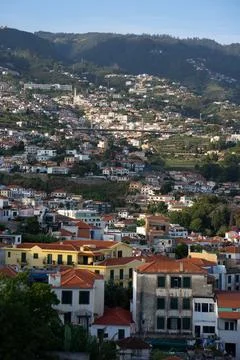 Partial view of Funchal, the capital of Madeira Island, Portugal. Stock Photos