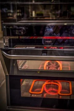 Partial view of a heated oven Stock Photos