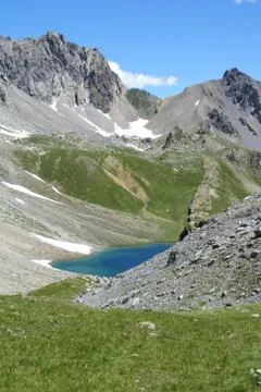 Partial view of Lago Superiore in Roburent, Piedmont (Italy) Stock Photos