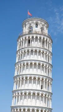 Partial View of the Leaning Tower of Pisa Stock Photos