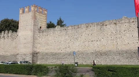Partial view of Marostica fortification wall Stock Footage 66963358