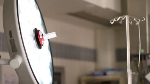 Partial view of medical equipment and readout monitor inside a hospital Stock Footage 152922735