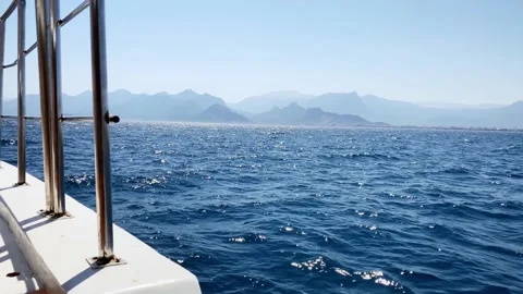 Partial view of motor boat. Yachting  and cruise Stock Footage 201609396