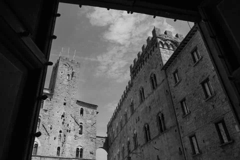 Partial view of Piazza dei Priori. Volterra, Pisa, Tuscany, Italy Stock Photos