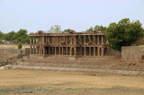 Partial view of Sarkhej Roza, mosque and tomb complex. Makarba, Ahmedabad,... Stock Photos