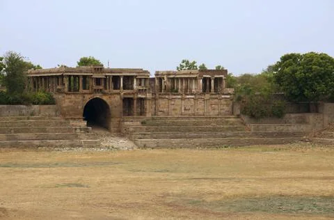 Partial view of Sarkhej Roza, mosque and tomb complex. Makarba, Ahmedabad,... 写真素材