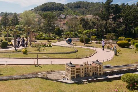 Partial view of the scale model park of Catalonia in miniature Stock Photos
