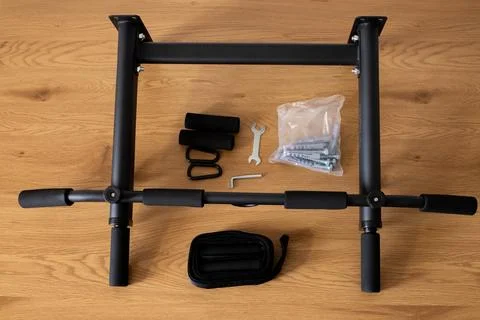 Partially Assembled Wall-Mounted Pull-Up Bar Stock Photos