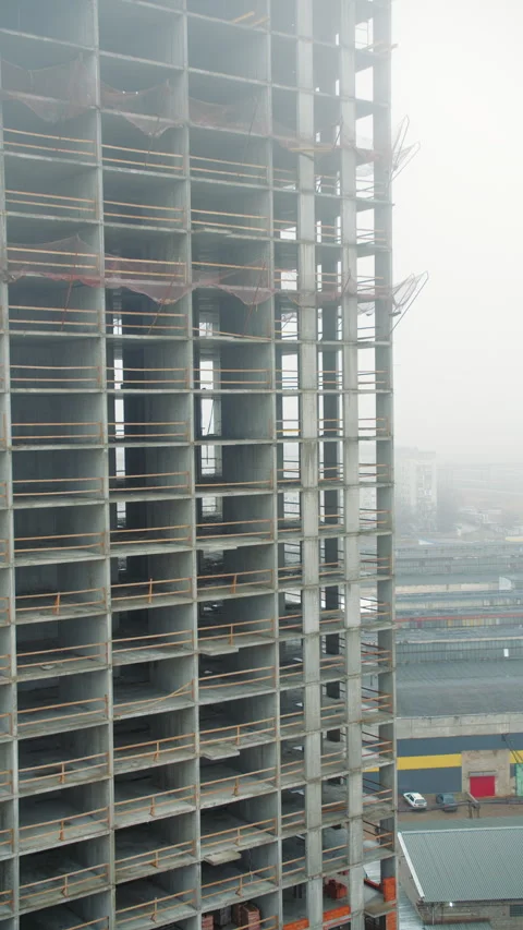 Partially Built High Rise Building Stock Footage 301531428