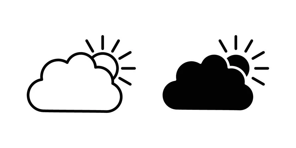Partially cloudy icon concept. best for web design Stock Illustration