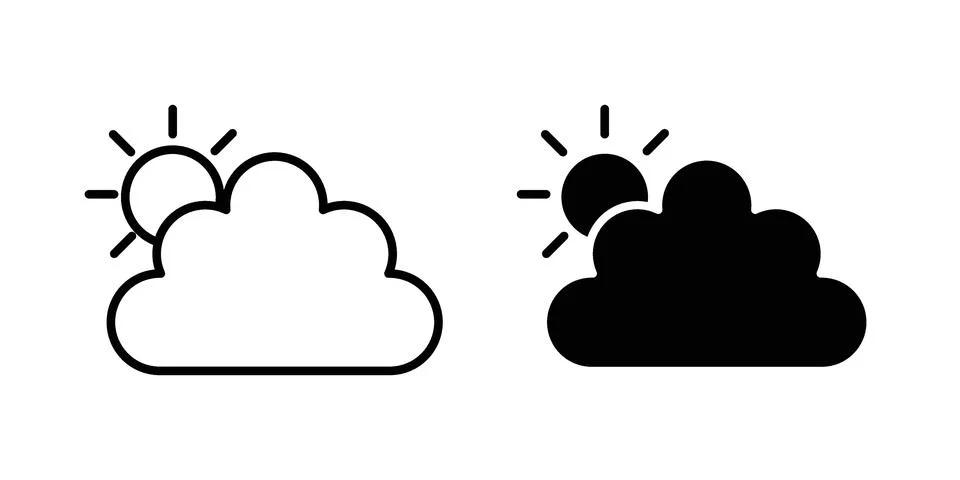 Partially cloudy icon graphic element. web icon set 스톡 일러스트
