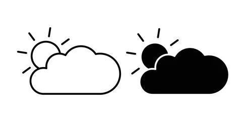 Partially cloudy icon symbol. Flat Vector illustration Stockillustratie