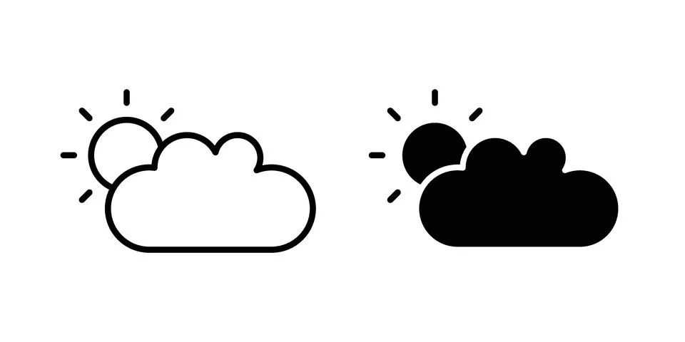 Partially cloudy icon vector design illustrations Stock-Illustration