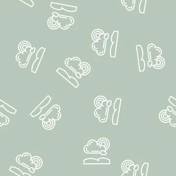 Partially cloudy weather line vector seamless pattern イラスト素材