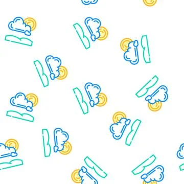 Partially cloudy weather vector seamless pattern 스톡 일러스트
