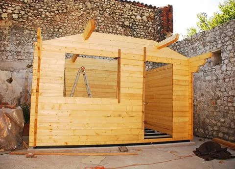 Partially Constructed Cabin Stock Photos