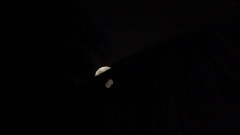 PARTIALLY COVERED FULL MOON Stock Footage 124244048