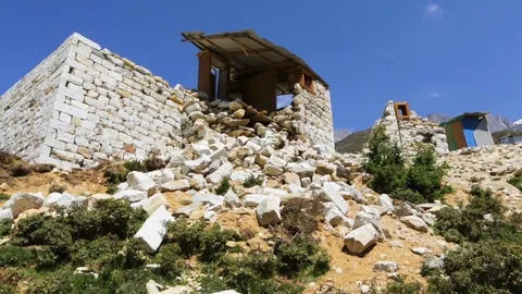 Partially demolished site at the top Stock Footage 77449797