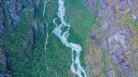 Partially dried river due to global warming Stock Footage 167688293