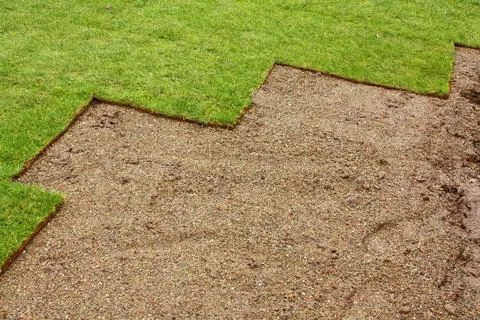 Partially layed turf Stock Photos