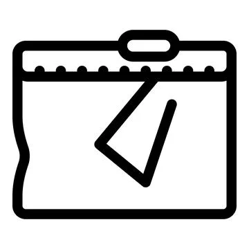 Partially opened slider bag with tissue inside, simple black line icon design Stock Illustration