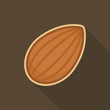Partially Peeled Almond in Shell Flat Vector Illustration 스톡 일러스트