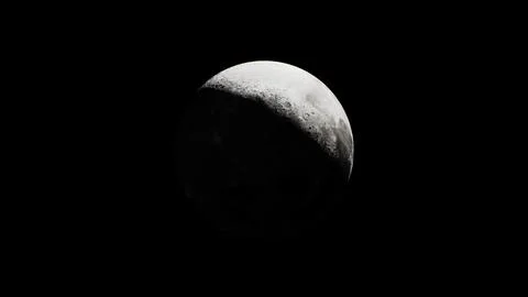 The partially sun-drenched lunar landscape in view from above Stock Illustration