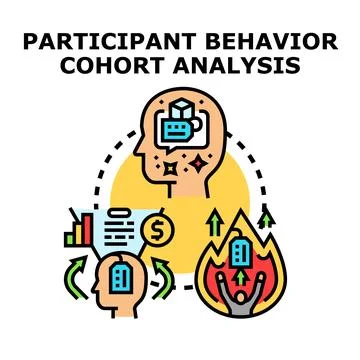 Participant behavior cohort analysis evaluating consumer engagement Illustrazione stock