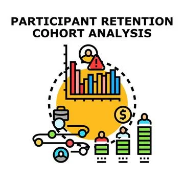 Participant retention cohort analysis vector concept Stock Illustration