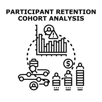 Participant retention cohort analysis vector concept Stock Illustration