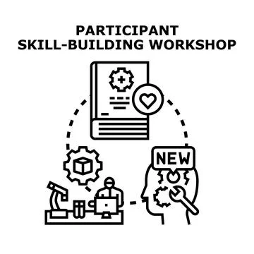 Participant skill building workshop boosting personal development and educati Stock Illustration