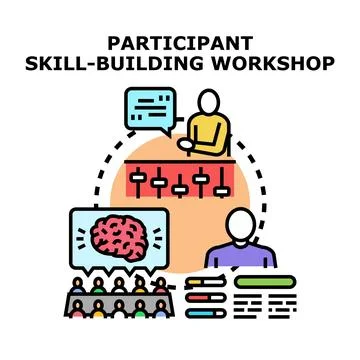 Participant skill building workshop concept vector illustration Ilustración de archivo