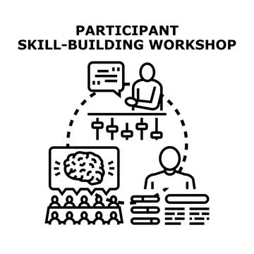Participant skill building workshop concept vector illustration Ilustración de archivo