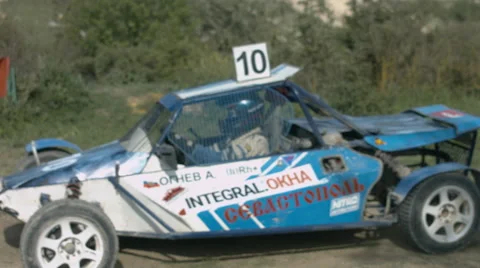 Participants of Competitions on the Buggy Are Beginning to Race Stock Footage 64539307
