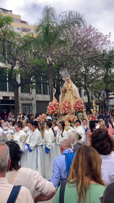 Participants of the Palm Sunday procession. Stock Footage 306545244